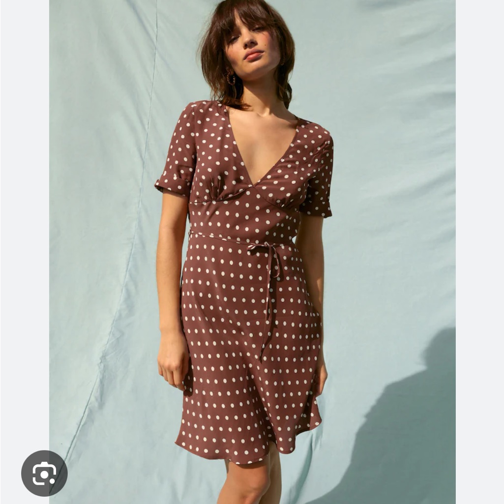 Rouje Brown Polka Dot Wrap Dress